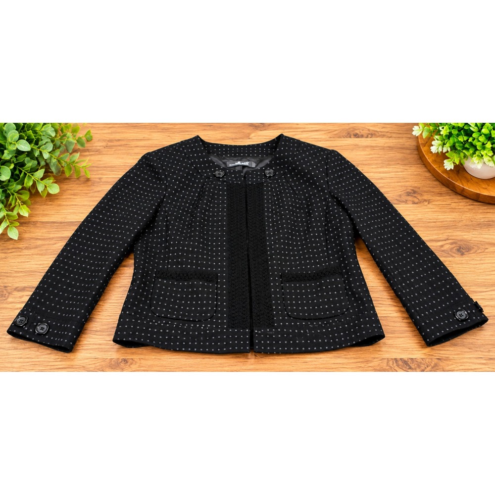 Willi Smith Textured Black Jacket – Size Medium – Cotton/Linen Blend